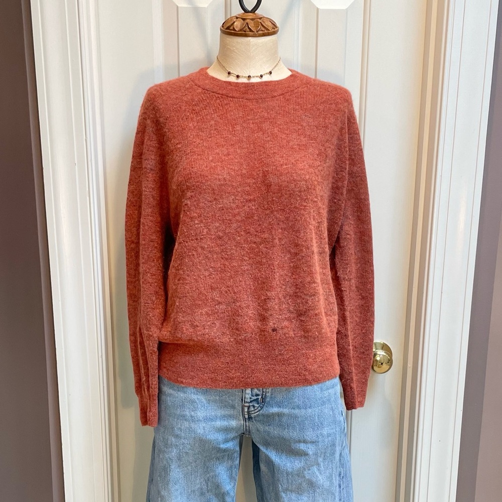 Madewell Lightweight Orange Alpaca Sweater
